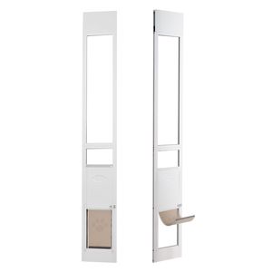 Porta Scorrevole in Vetro per Cani con Altezza Regolabile 75 7/8\"-80 11/16\", Telaio in Alluminio, Vetro Temperato, Accessorio per Finestra Scorrevole per Cani - Product Image 5