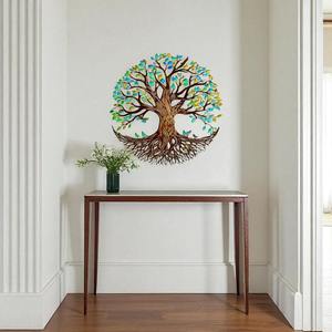 Art mural artisanal ARBRE DE LA VIE avec feuilles colorées et oiseaux pour la décoration murale des hôtels ou de la restauration, pour ajouter une touche de luxe - Product Image 5