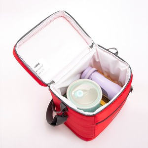 Bolso refrigerado multifuncional rojo, bolso de hombro aislado de gran capacidad, bolso cruzado para entrega de comidas - Product Image 6