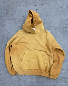 Sudadera con Capucha Oversize para Hombre, Teñido Degradado, Algodón French Terry, Estilo Casual de Otoño, Corte Regular, con Bolsillo, Tejido de Punto - Product Image 2
