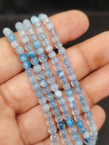 Nuevos Estilos de Cuentas de Ágata Azul de 4mm, Cuentas de Ónix Negro de 4mm y 5mm con Corte Estrella para Hacer Pulseras y Joyería - Product Image 2