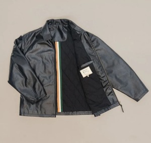 Chaqueta de Cuero Holgada para Hombre, Chaqueta Bomber de Cuero Estilo Urbano - Product Image 3
