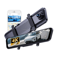 Usine OEM/ODM, double caméra Sony IMX 678, véritable 4K+4K Ultra HD, caméra de tableau de bord miroir, détecteur de radar, moniteur de stationnement alimenté par l'IA, GPS