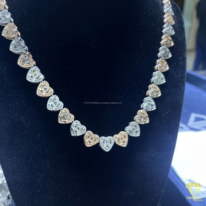 Collier Cœur en Moissanite et Diamant avec Argent Sterling 925 Bicolore, Bijou de Luxe pour Femme - Product Image 2