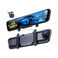 Usine OEM/ODM, double caméra Sony IMX 678, véritable 4K+4K Ultra HD, caméra de tableau de bord miroir, détecteur de radar, moniteur de stationnement alimenté par l'IA, GPS