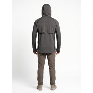 เสื้อคลุมกันแดดแบบ Anorak สำหรับทุกเพศ UPF 50+ ผลิตจากโพลีเอสเตอร์/สแปนเด็กซ์ น้ำหนัก 220 กรัม พร้อมฮู้ดและที่คลุมขาในตัว รับผลิตตามแบบ OEM สำหรับการล่าสัตว์ - Product Image 2