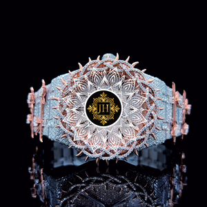 Reloj de pulsera de cuarzo con diamantes de moissanita VVS de acero inoxidable, elegante y de alta calidad para hombre, 100% pasa el probador de diamantes. - Product Image 1