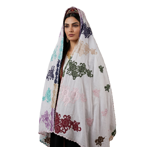 Châle en voile de coton long de qualité supérieure, 160g, broderie florale estivale avec strass, doux et respirant, pour femme, usage quotidien, vente en gros - Product Image 1