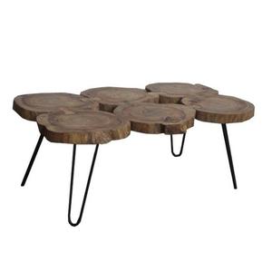 Eco Friendly Modern Industrial Extendable Coffee <b>Table</b> Handmade Solid Wood Top <b>Iron</b> Legs Living Room Furniture Mid century - Product Image 4