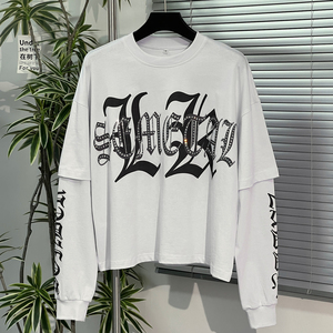 เสื้อถักผ้าฝ้ายพรีเมียม 100% ประดับคริสตัล สองชั้น แขนสั้น เป็นมิตรต่อสิ่งแวดล้อม ระบายอากาศได้ดี พิมพ์ลายตามสั่ง ดีไซน์เนอร์ ทรงปกติ - Product Image 3