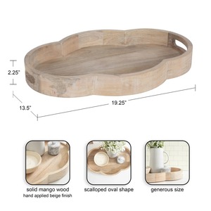 Elegante bandeja de madera con forma de nube, perfecta para aperitivos, bebidas y presentación en el hogar contemporáneo, hecha a mano en India. - Product Image 2
