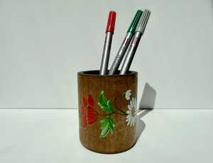 Wooden Office Desk Organizer with Pen Storage Compartment - Product Image 1