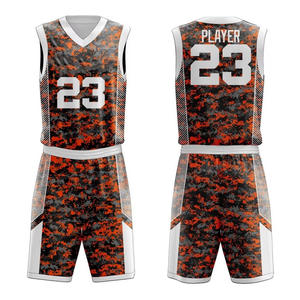 Uniforme de Baloncesto Unisex sin Mangas, Estampado de Camuflaje, Absorbe la Humedad, 100% Poliéster, Cuello en V, Corte Atlético, para Todas las Temporadas - Product Image 2