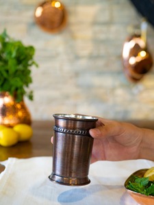Hammered Copper Cocktail Glass <b>Mug</b> Set of 4 Shot Glass 500ml Capacity <b>Stackable</b> Straws Dishwasher Safe Moscow Mule Beer Whiskey - Product Image 2