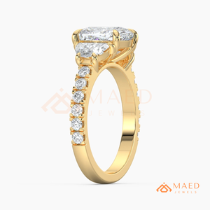 14K Yellow Gold Oval Cut Moissanite Engagement Ring Hidden Halo Luxury Bridal Jewelry USA Trending - Product Image 6
