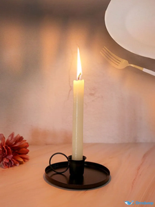 Support de bougie conique en fer forgé de style vintage, en acier doux, décoration de maison de style farmhouse - Product Image 4