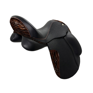Selle d'équitation en cuir véritable de qualité supérieure, nouvelle conception, pour dressage anglais, saut d'obstacles, course de chevaux, endurance, style western, avec éléments en plastique/bois - Product Image 6