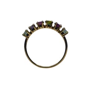 Bague classique pour femme en argent sterling 925 plaqué or avec pierres précieuses multi-tourmalines, idéale pour les mariages - Product Image 2