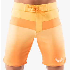 Shorts de bain pour hommes, orange clair, à séchage rapide, avec cordon de serrage, pour la plage, les sports nautiques - Product Image 1