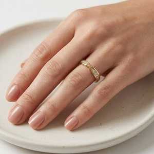 New <b>Stacked</b> <b>Ring</b> Round Brilliant Cut Lab Grown Diamond <b>Ring</b> in 10K 14K 18K Solid Gold Color E Clarity VVS Stackable Wedding Band - Product Image 5