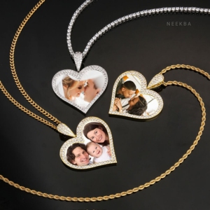 Pendentif Cœur Personnalisé avec Photo, Pendentif Cœur Photo Personnalisé, Pendentif Souvenir Photo Personnalisé, Moissanite Argent 925 - Product Image 4