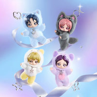 Porte-clés pendentif en peluche de la série Fluffy Club d'Aespa de POP MART, jouet de collection, cadeau officiel