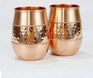 Verres à boire modernes en cuivre, élégants gobelets métalliques pour l'eau, les jus, les cocktails, durables, réutilisables, pour la cuisine, la salle à manger, le bar. - Product Image 5