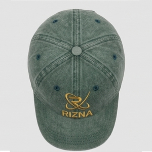Gorra de Béisbol RIZNA de Mezclilla Twill, 6 Paneles, Ajustable, Unisex, Estilo Casual Vintage, Lavada, con Logotipo Bordado en 3D en el Panel Frontal, Azul, Algodón, Metal - Product Image 3