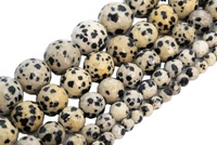 Bracelet de cheville en jaspe dalmatien naturel à facettes pour femme, 15 pouces, crème et noir, marque AMARA, vente en gros de pierres précieuses