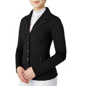 Veste d'équitation pour femmes, noire, manches longues, légère, en polyester et coton respirant, pour le saut d'obstacles, extérieur, logo personnalisé - Product Image 3