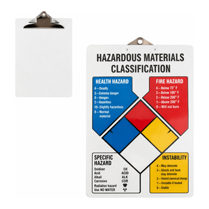 คลิปบอร์ด Brady NFPA Instability ขนาด 13 x 9 นิ้ว ทำจากพลาสติก สำหรับห้องปฏิบัติการและความปลอดภัยในอุตสาหกรรม - Product Image 2