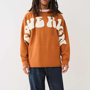 Trendy Unisex Hoodies Custom LOGO Puff Printing Oversized Fleece Windproof Winter Hoodies <b>Thermal</b> Apparel <b>Clothing</b> Manufacturer - Product Image 4