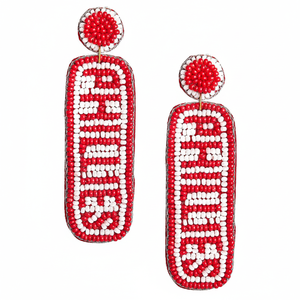 Boucles d'oreilles de baseball perlées artisanales bijoux sur le thème du sport pour les fans du jour du match accessoire parfait pour les hayons - Product Image 6