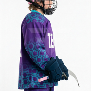 Maillot de hockey sur glace réversible, double couche, tissu en maille sublimé, coupe pour jeunes et adultes, respirant, maillot de hockey sur glace personnalisé pour équipe - Product Image 1
