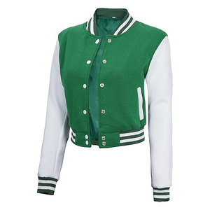 Blouson universitaire court pour femme, style bomber décontracté, veste de baseball tendance, vêtement d'extérieur court streetwear - Product Image 1
