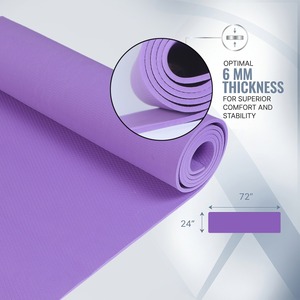 6mm Thick Purple <b>EVA</b> Yoga <b>Mat</b> 72x24 Inch Durable Non-Slip Folding Pilates & Yoga <b>Mat</b> for Universal Use - Product Image 5