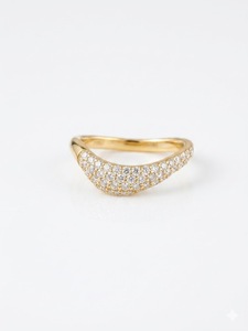 Vertical Marquise Rapture Ring paired with a <b>Wrap</b> Pave Band 3CT Lab Grown Diamond Bridal Set Ring Unique Engagement Wedding Ring - Product Image 4