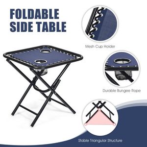 Set di 3 Sedie da Spiaggia Reclinabili a Gravità Zero Portatili con Tavolino Pieghevole e Facile da Trasportare - Product Image 5