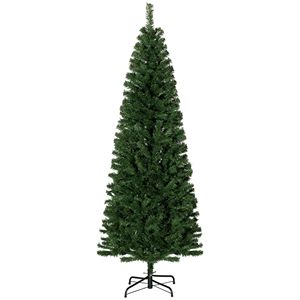 Albero di Natale Artificiale Sottile Pre-Illuminato da 1,8 m con 618 Punte, Base Stabile, per Decorazioni Interne e Feste, Verde - Product Image 1