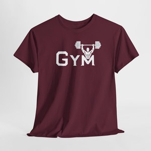 T-shirt de sport noir pour homme avec motif haltères, manches courtes, col rond, vêtement décontracté, jersey de coton imprimé, coupe classique, t-shirts de sport pour homme - Product Image 4