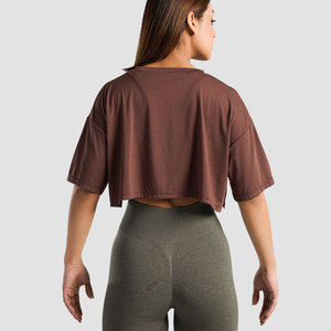 เสื้อครอปท็อปผู้หญิงทรงเข้ารูป ผ้าฝ้ายยืดหยุ่น ใส่สบายสำหรับฤดูร้อน ขายดี เป็นมิตรกับสิ่งแวดล้อม แห้งเร็ว - Product Image 3