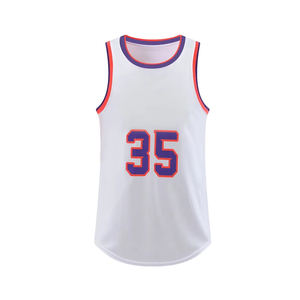 Maillot de basket-ball de haute qualité, vêtements de sport à séchage rapide, maillot de basket-ball personnalisé sans manches, uniforme d'entraînement pour jeunes et adultes - Product Image 2
