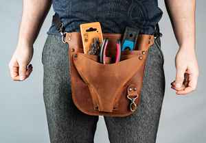 Étui de rangement professionnel de luxe en cuir pour ciseaux de barbier avec protection anti-odeur LBSH-0021 - Product Image 2