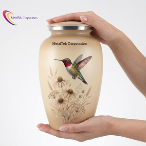 Wholesale Custom Handcrafted Hummingbird Metal Cremation Urn For Human Ashes <b>Memorial</b> Funeral Decorative <b>Keepsake</b> Adult Urns Jar - Product Image 3