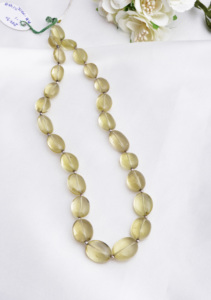 สร้อยคอรูปไข่เรียบจากเลมอนควอตซ์, อัญมณีสำหรับทำเครื่องประดับชั้นดี - Product Image 2