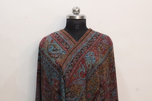Chal largo con estampado paisley, tipo kimono, de viscosa, para mujer adulta, uso diario en invierno. - Product Image 3