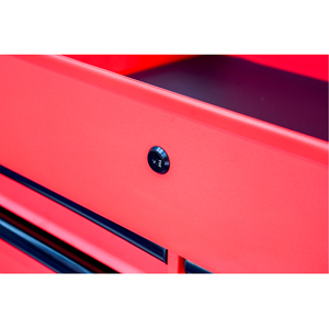 Chariot utilitaire roulant ODM 84 cm à 4 tiroirs, fermeture douce, acier thermolaqué rouge mat, capacité 320 kg, pour atelier et garage - Product Image 4