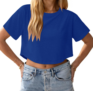 เสื้อยืดคอกลมผู้หญิง เนื้อผ้าโพลีเอสเตอร์ผสมคอตตอนอย่างดี ทอละเอียด ป้องกันแบคทีเรีย น้ำหนักเบา รับผลิตแบบ OEM - Product Image 2