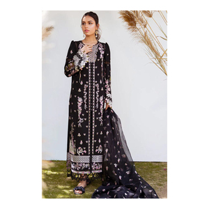 FASHIONISTA INTERNATIONAL Nuevo Vestido Musulmán para Mujer con Diseño de Bordado y Estampado, Vestido Pakistaní para Mujer, Talla Personalizada - Product Image 1