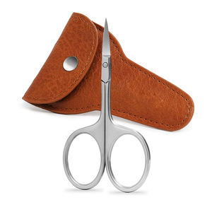 Ciseaux à cuticules de précision en acier inoxydable, ciseaux à ongles avec étui en cuir, coupe-ongles, ciseaux à sourcils, outil pour les ongles - Product Image 3